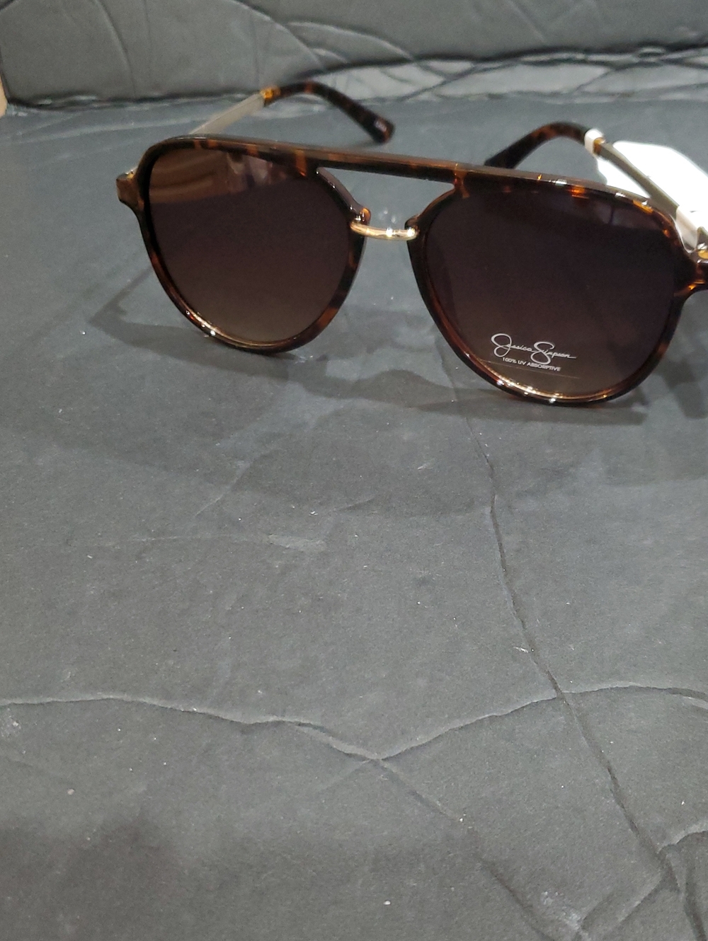 Jessica Simpson j6382 brown tortoiseshell aviator flat brow style sunglasses new - Picture 9 of 12